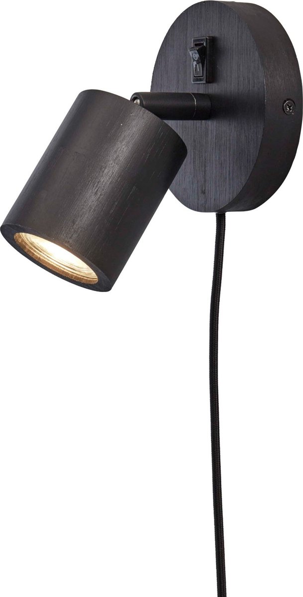 Good&Mojo Wandlamp Java - Bamboe - Ø12cm - Zwart