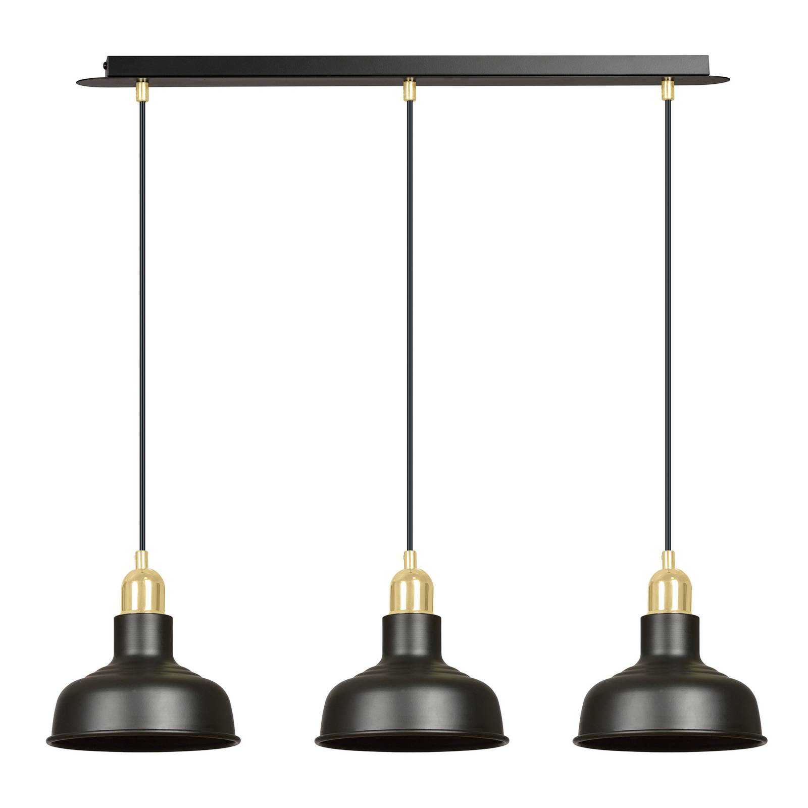 Emibig - Hanglamp Ibor 3 Zwart 72 cm - Goud