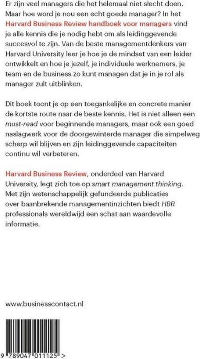 Harvard Business Review handboek voor managers