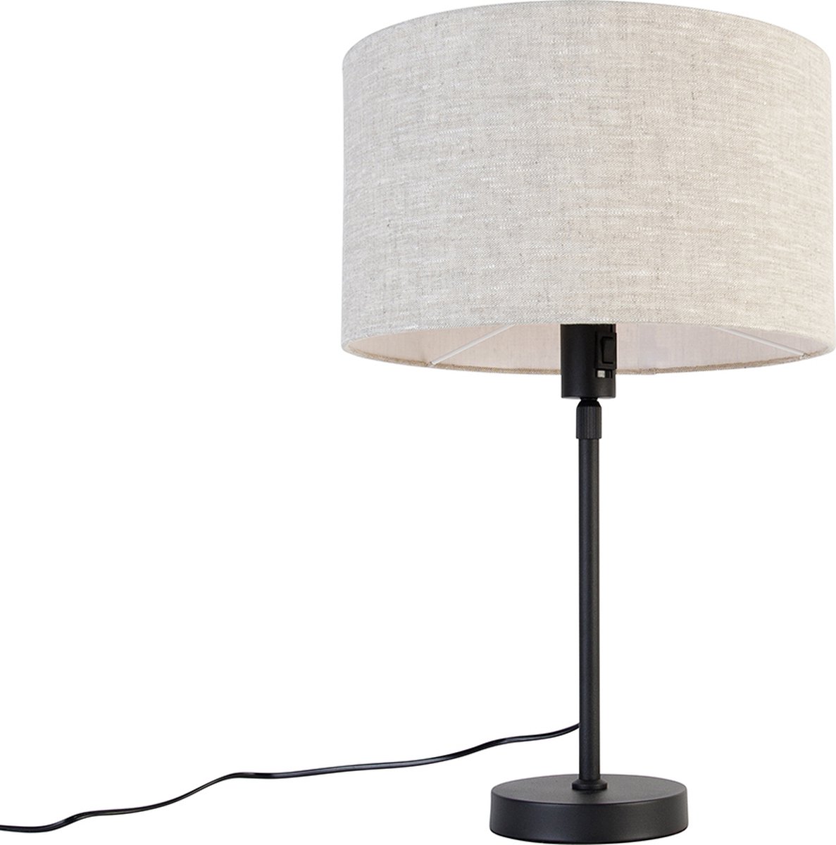QAZQA Tafellamp parte stof Design - D 35cm - Zwart