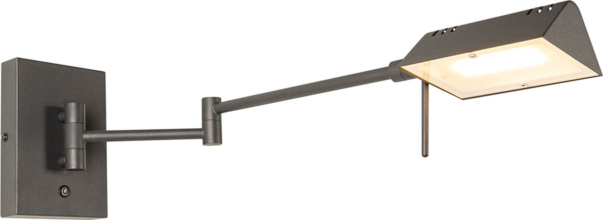 QAZQA LED Wandlamp notia Design - L 11cm - Zwart