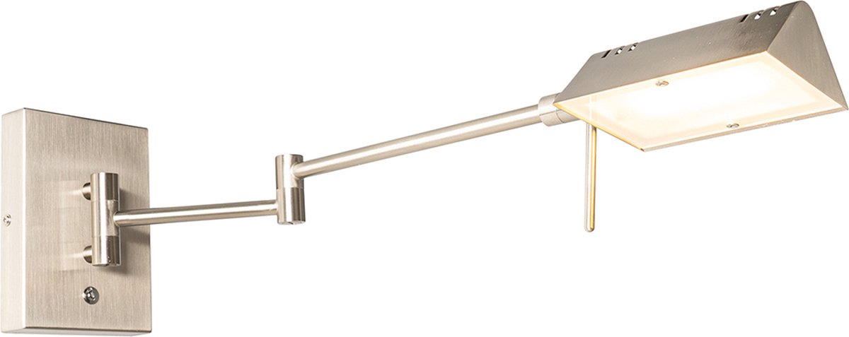 QAZQA LED Wandlamp notia - Staal - Design - L 11cm - Silver