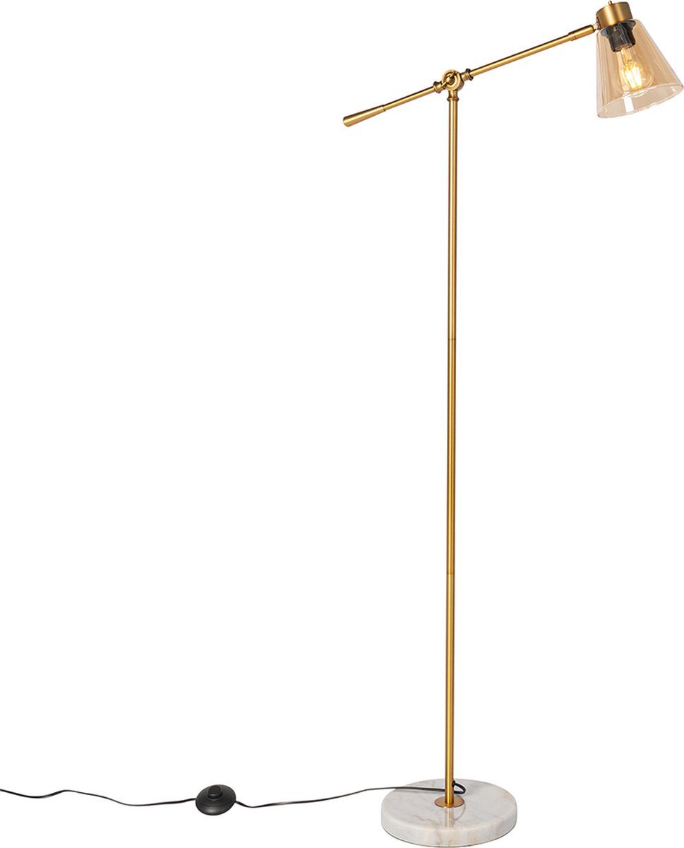 QAZQA Vloerlamp nina - Brons - Art Deco - L 23cm