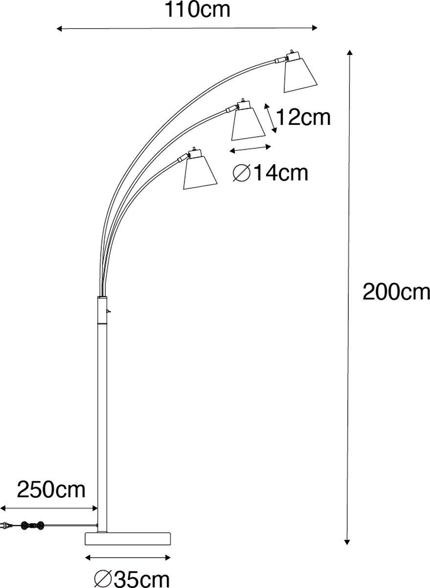 QAZQA Booglamp nina - Brons - Art Deco - L 35cm