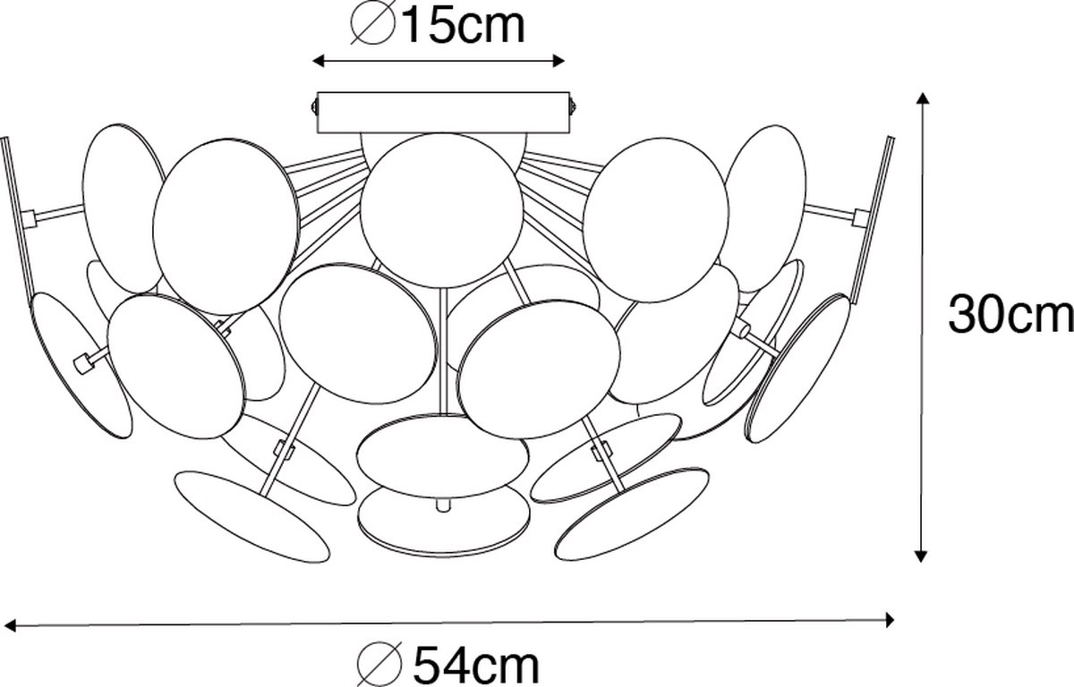 QAZQA Plafondlamp cerchio Design - D 35cm - Zwart