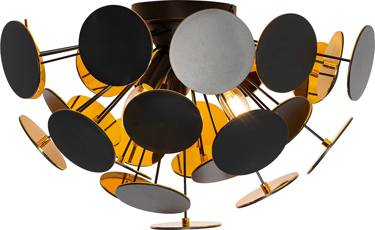 QAZQA Plafondlamp cerchio Design - D 35cm - Zwart