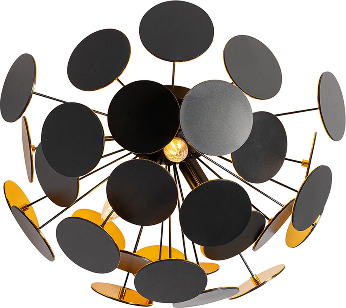 QAZQA Plafondlamp cerchio Design - D 35cm - Zwart