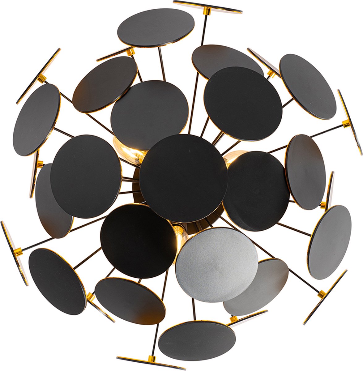 QAZQA Plafondlamp cerchio Design - D 35cm - Zwart