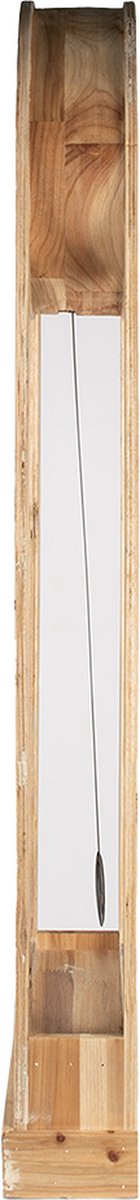 Clayre & Eef Staande klok 28x100 cm Zwart Hout Rechthoek Klok op - Bruin