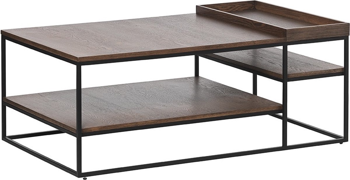 Olivine Rico houten salontafel gerookt eiken - 120 x 70 cm - Bruin