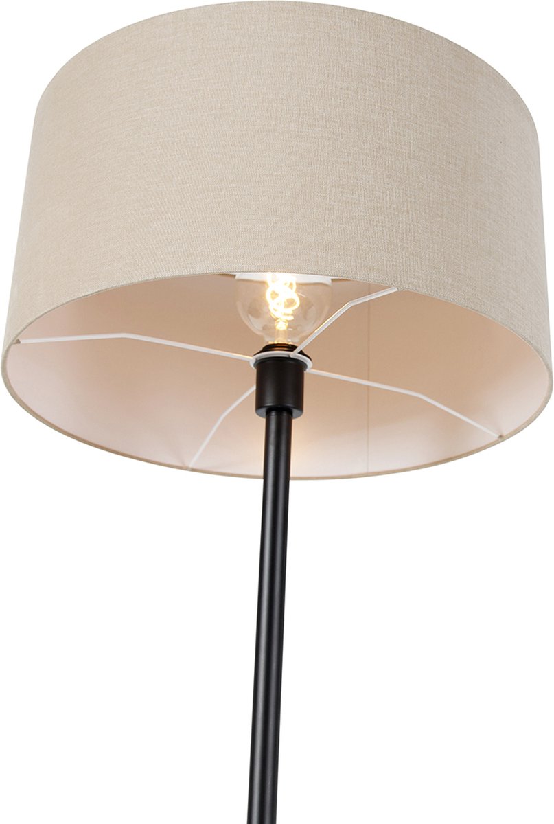 QAZQA Vloerlamp simplo stof Design - D 50cm - Zwart