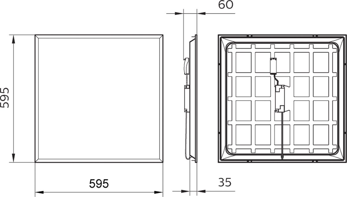 Philips ProjectLine inbouwpaneel - 3200lm - Wit licht 1x36W Vierkant …