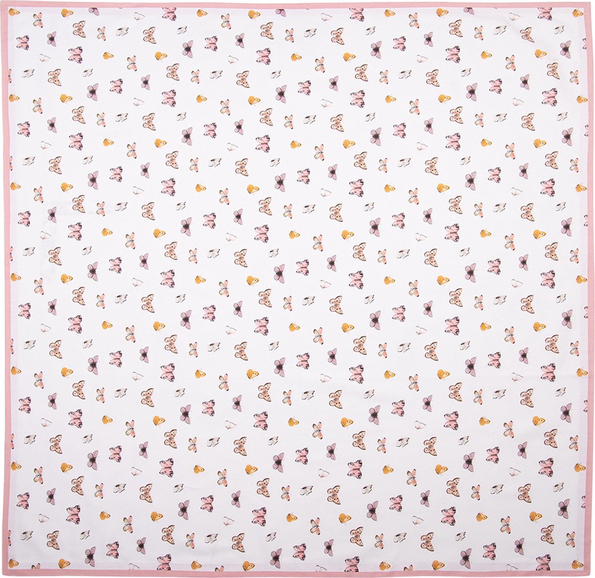 Clayre & Eef Tafelkleed 150x250 cm Roze Katoen Rechthoek - Beige