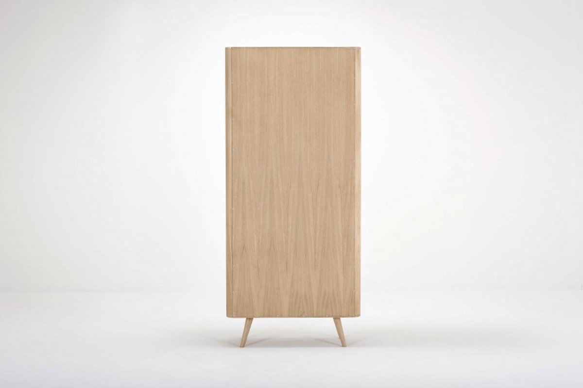 Gazzda Ena wardrobe houten garderobekast whitewash - 90 x 200 cm - Bruin