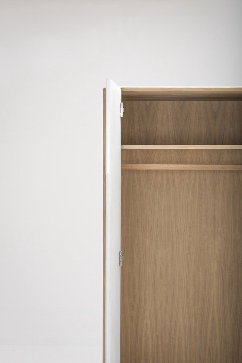 Gazzda Ena wardrobe houten garderobekast whitewash - 90 x 200 cm - Bruin