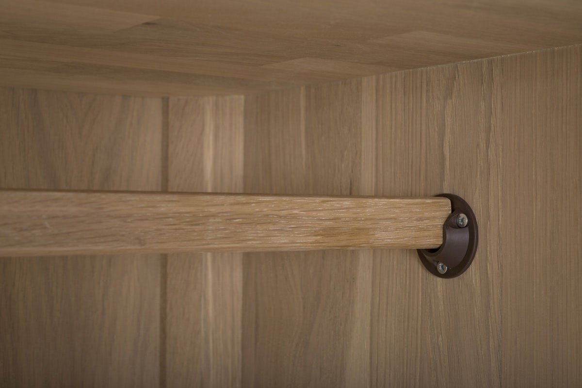 Gazzda Ena wardrobe houten garderobekast whitewash - 90 x 200 cm - Bruin