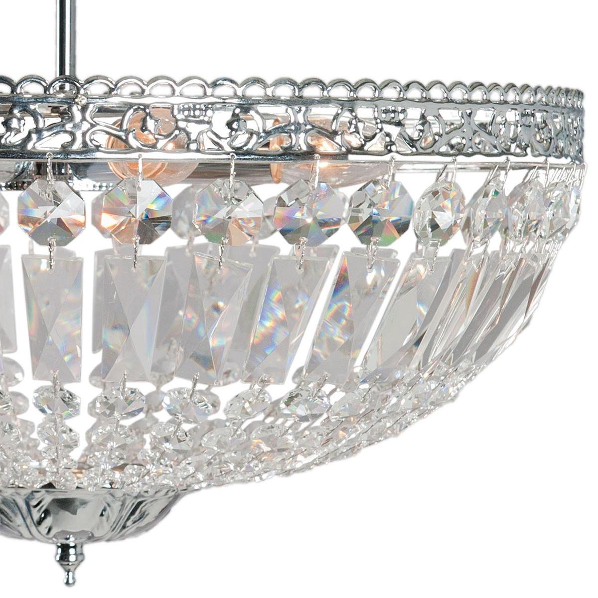 Clayre & Eef Plafondlamp Kristal Ø 47x38 cm Transparant Ijzer Glas