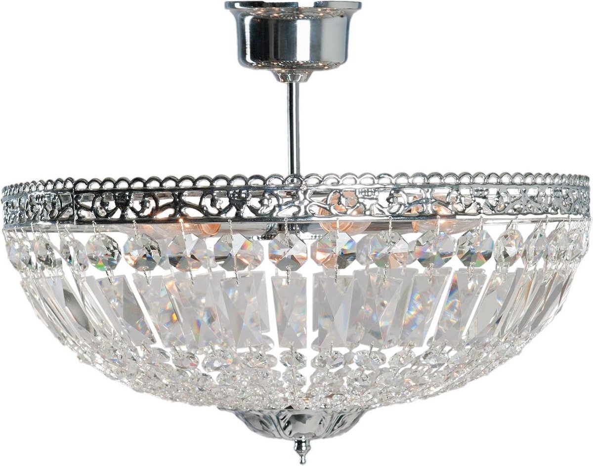 Clayre & Eef Plafondlamp Kristal Ø 47x38 cm Transparant Ijzer Glas