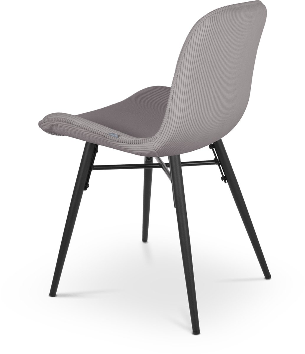 Nolon Nova-Fé eetkamerstoel rib warm - zwart onderstel - Grijs