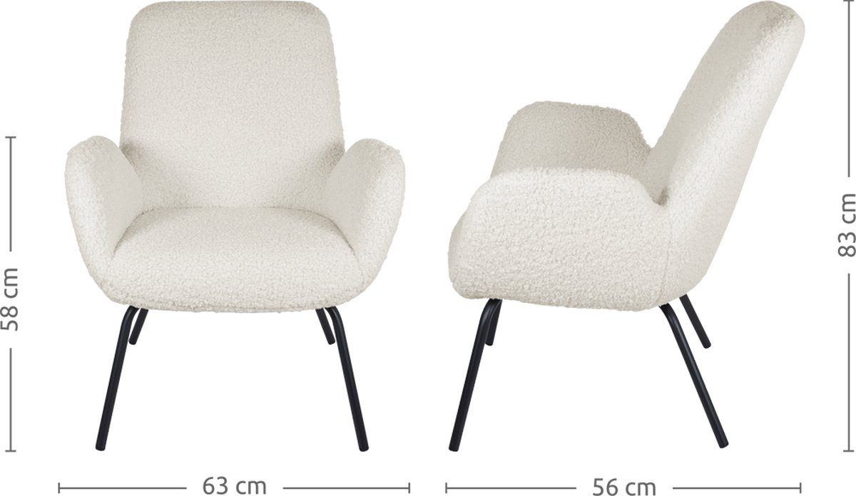 Nolon Ninte fauteuil teddy gebroken wit