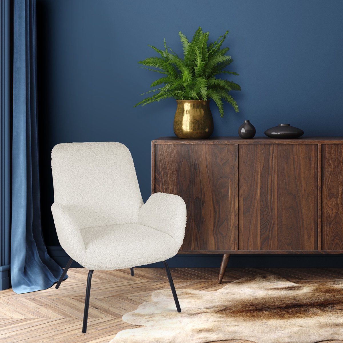 Nolon Ninte fauteuil teddy gebroken wit