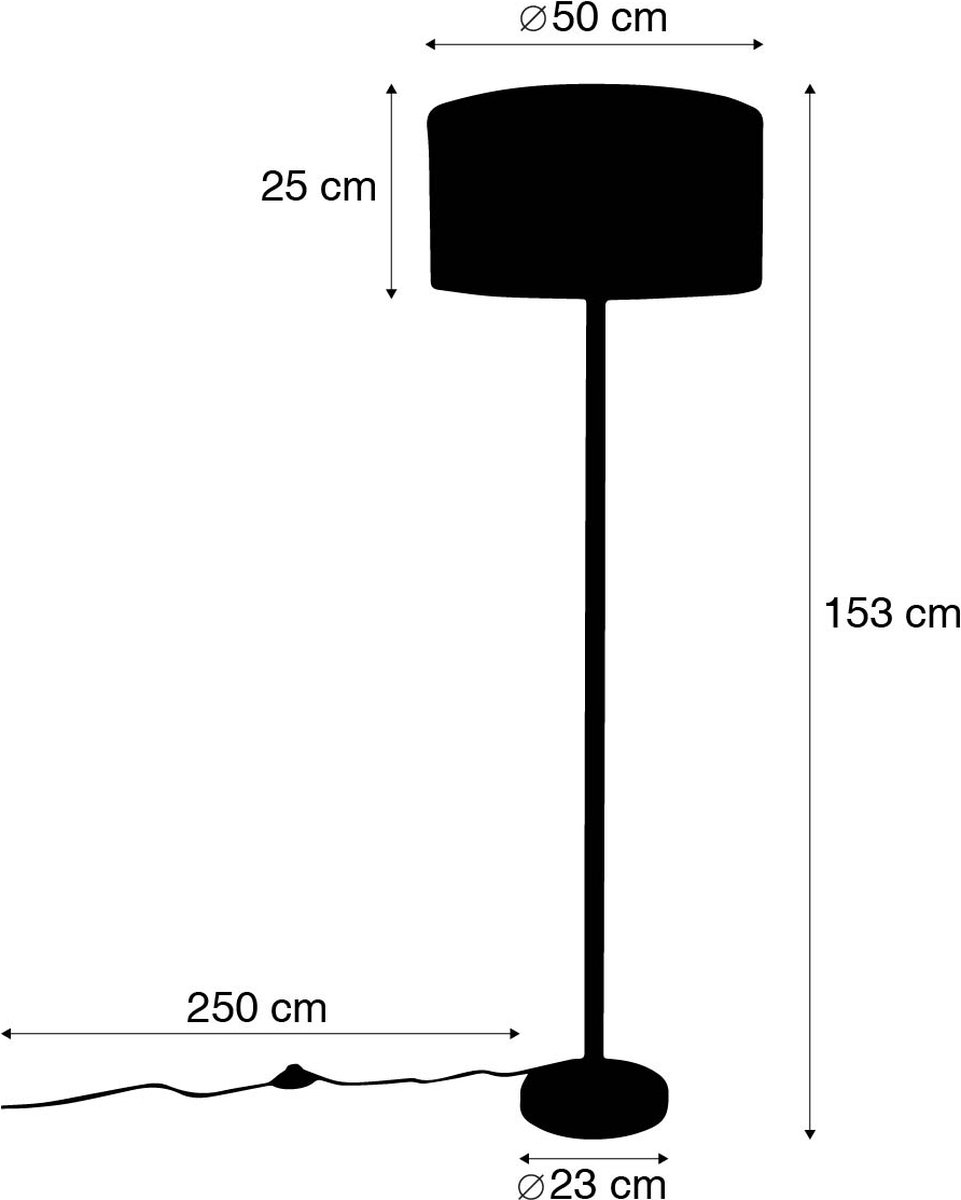 QAZQA Vloerlamp mels - Naturel - Landelijk - D 50cm