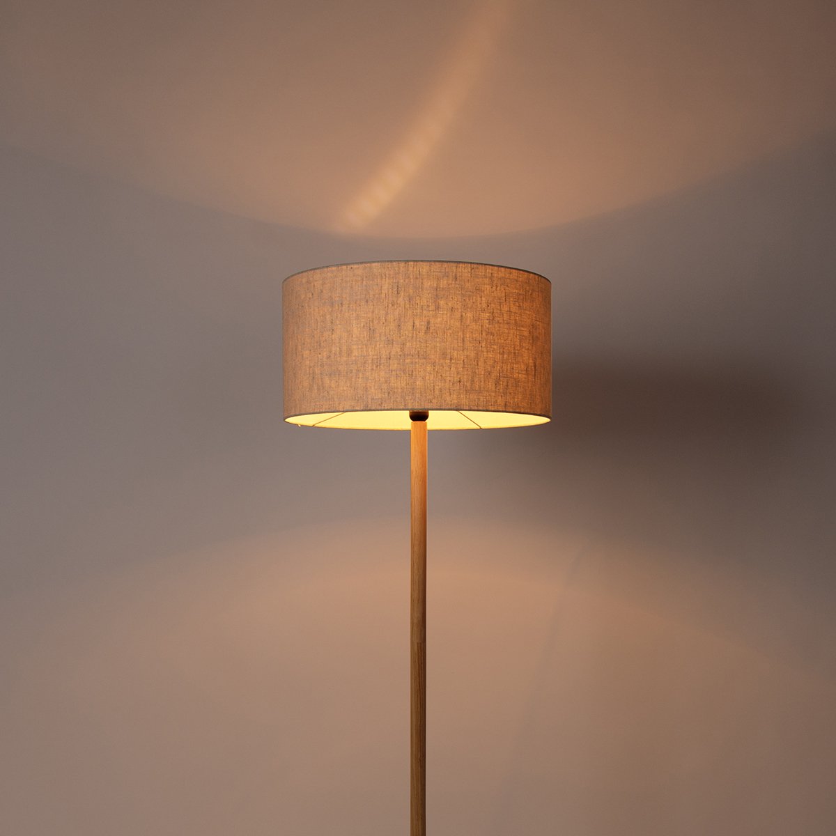 QAZQA Vloerlamp mels - Naturel - Landelijk - D 50cm