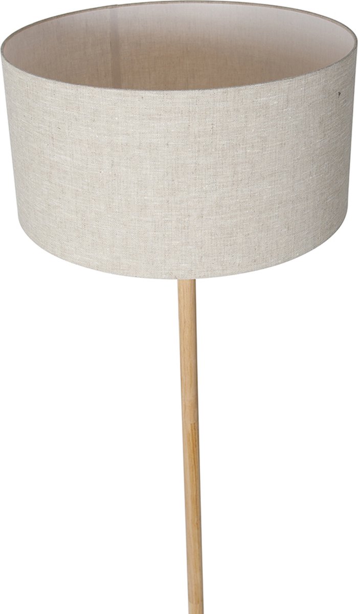 QAZQA Vloerlamp mels - Naturel - Landelijk - D 50cm