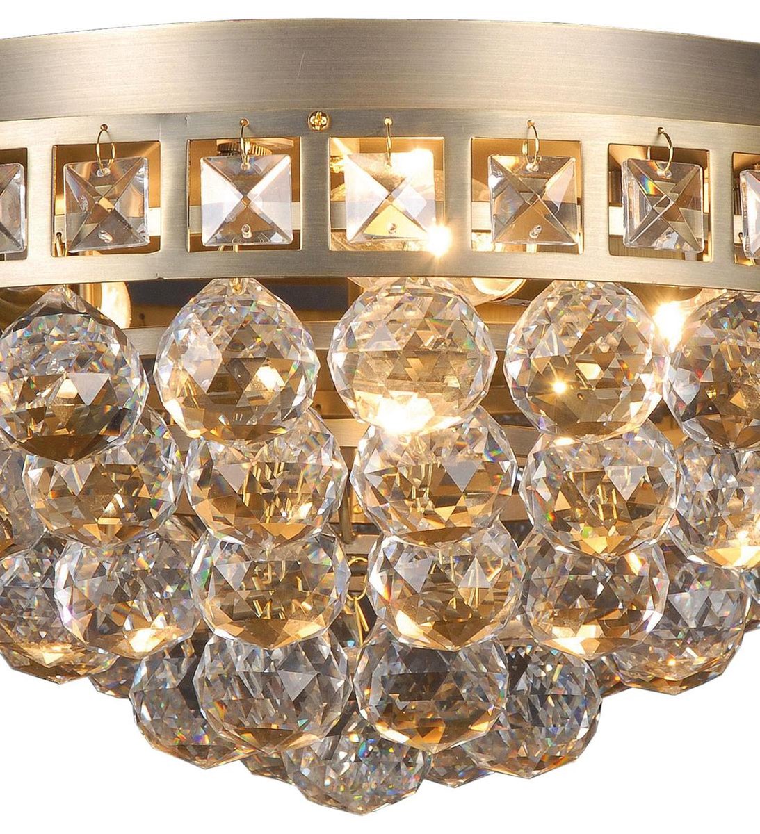 Clayre & Eef Plafondlamp Kristal Ø 40x20 cmkleurig Ijzer Glas - Goud