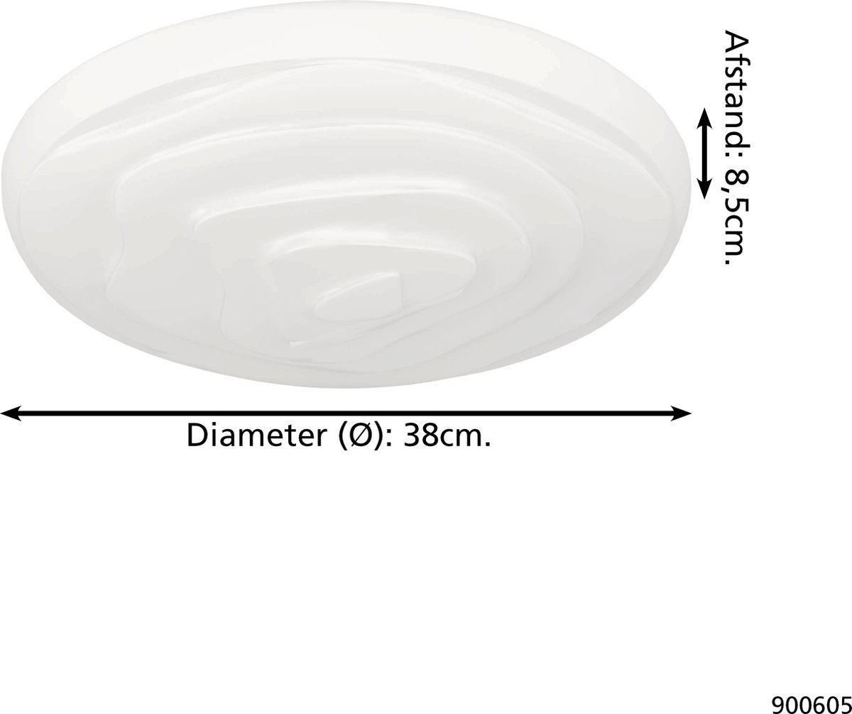 EGLO Battistona Plafondlamp - LED - Ø 38 cm - Wit - Dimbaar