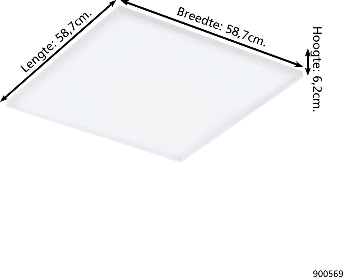 EGLO Trupiana Plafondlamp - LED - 58,7 cm - Wit - Dimbaar