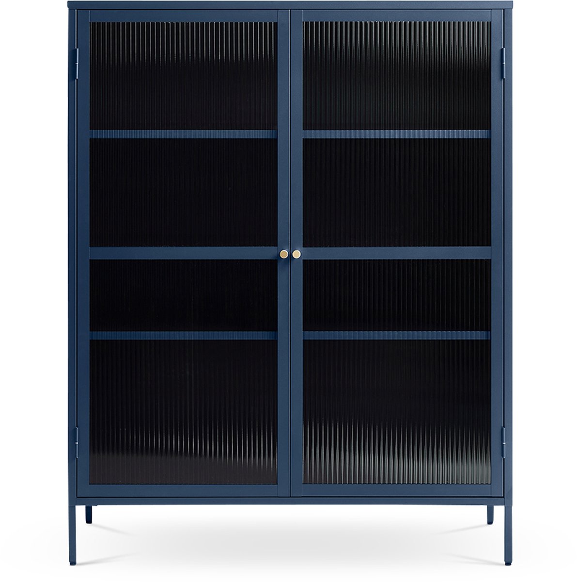 Olivine Katja metalen vitrinekast - 111 x 140 cm - Blauw