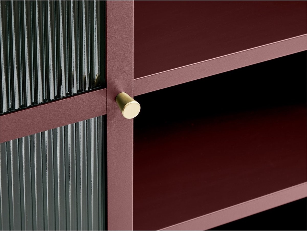 Olivine Katja metalen vitrinekast - 111 x 140 cm - Rood