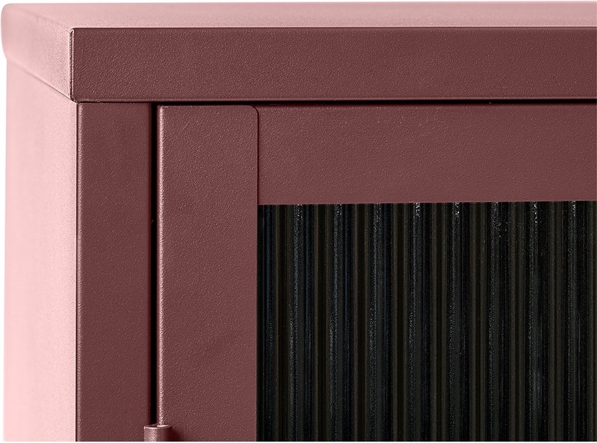 Olivine Katja metalen vitrinekast - 111 x 140 cm - Rood