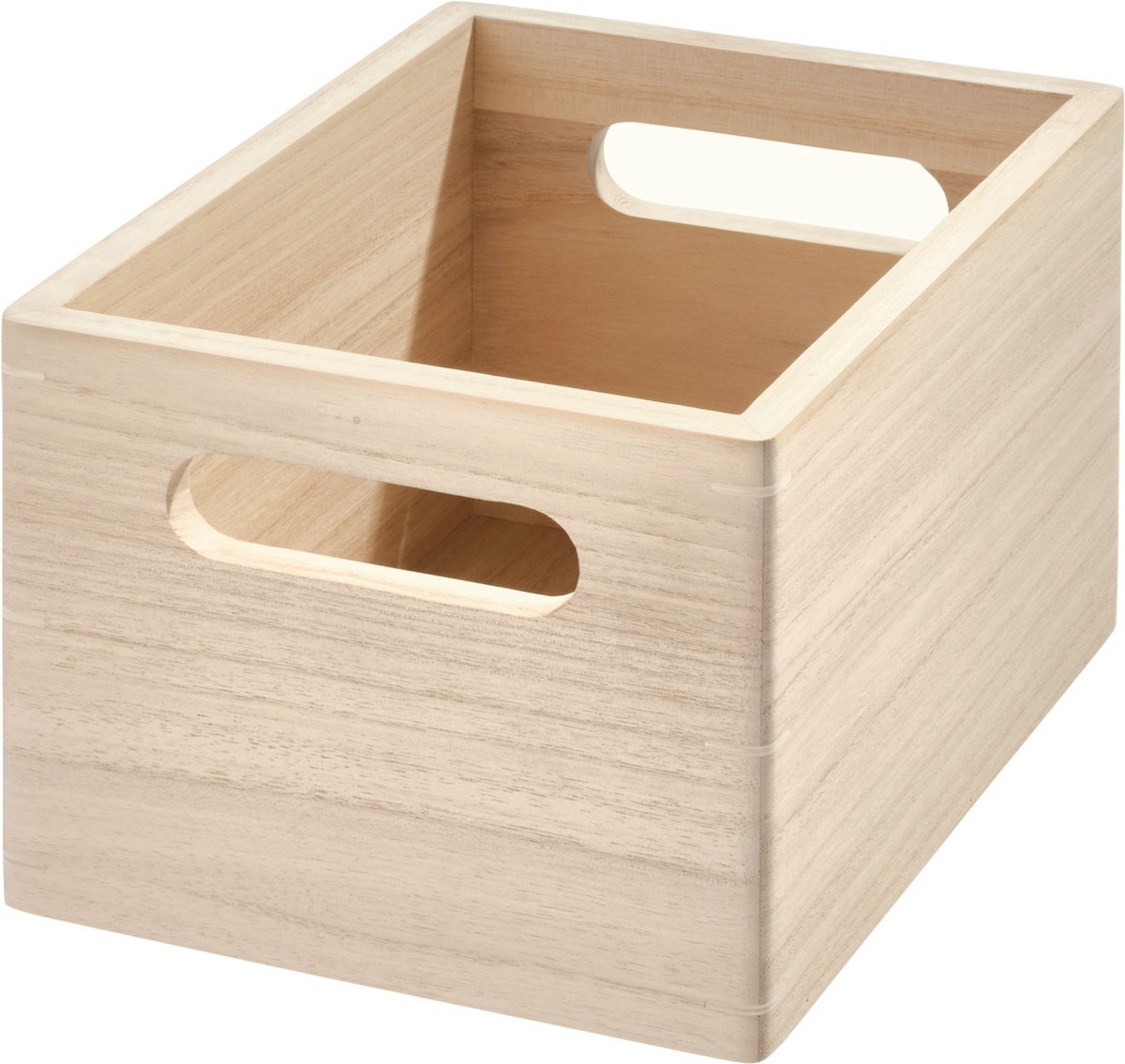 Idesign - Opbergbox Met Handgrepen, 19 X 25.5 X 15 Cm, Paulownia Hout, - Idesign The Home Edit - Beige