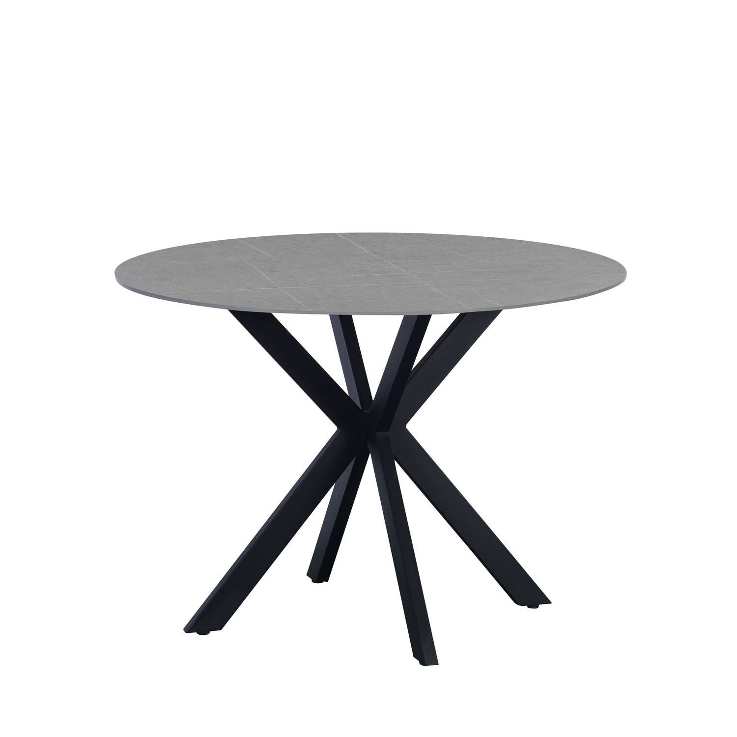 Dimehouse Ronde Eettafel Yuna Ø110 Cm Marmerlook - Grijs