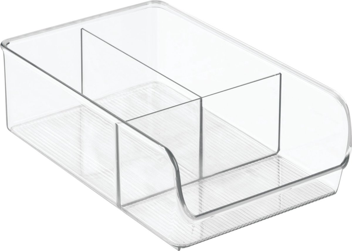 Idesign - Open Opbergbox Met 3 Vakken, 17.8 X 27.9 X 8.9 Cm, Kunststof, Transparant - Idesign Linus