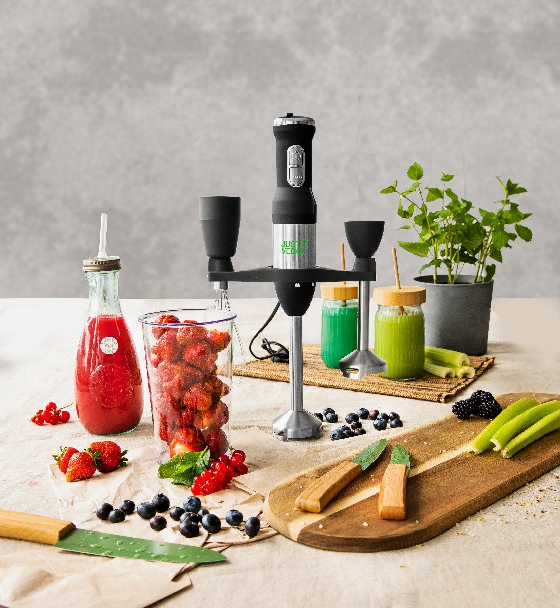 Just Vegan - 6-in-1 Staafmixer - Zwart