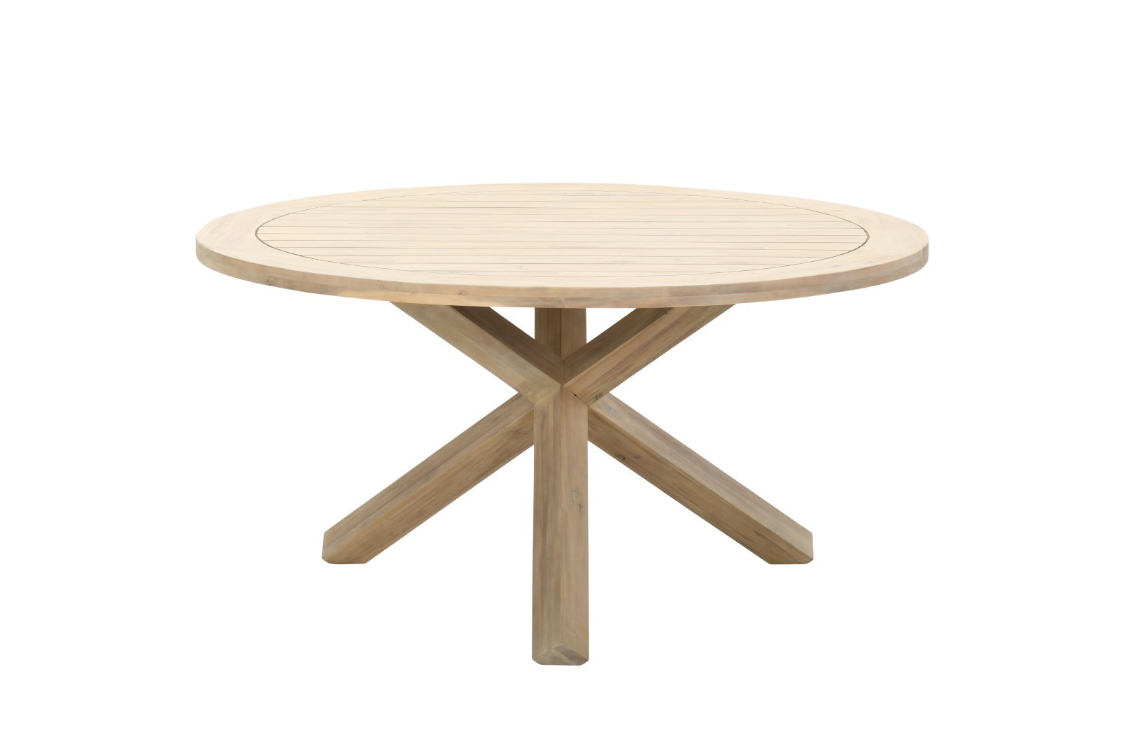 Garden Impressions Tigre dining tafel diameter150 acacia white wash/ legs 8x8