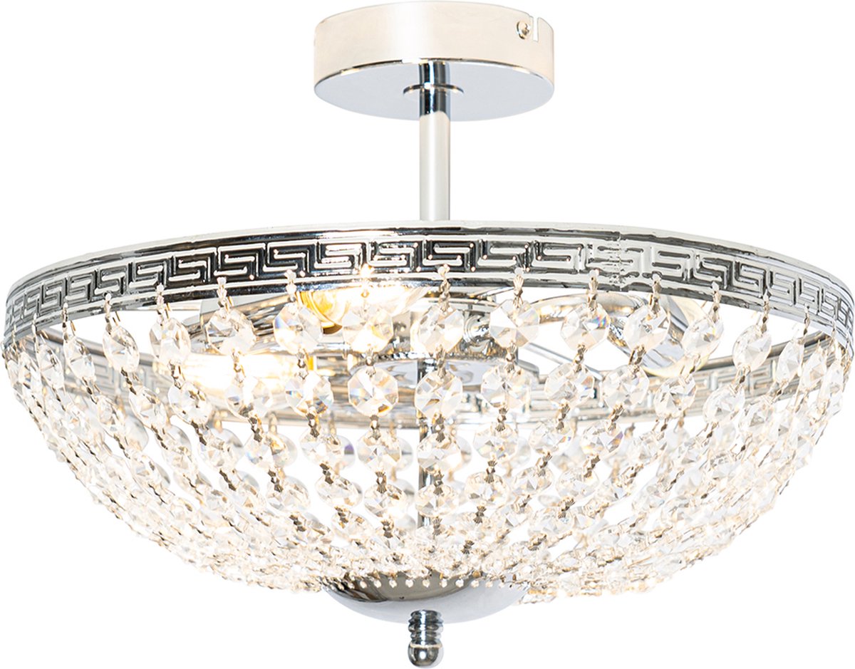 QAZQA Plafondlamp mondrian - Staal - Klassiek | Antiek - D 35cm - Silver