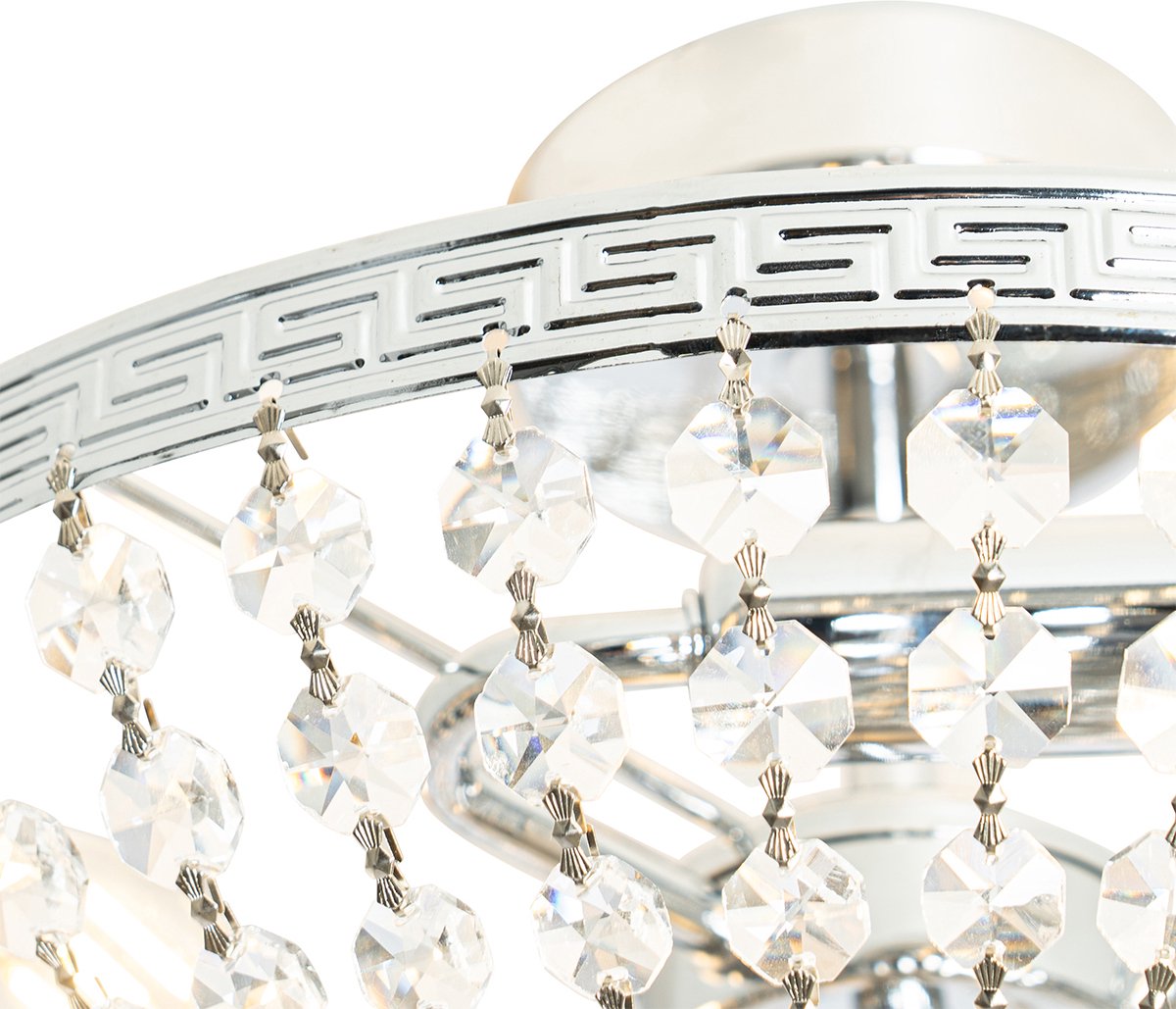 QAZQA Plafondlamp mondrian - Staal - Klassiek | Antiek - D 35cm - Silver