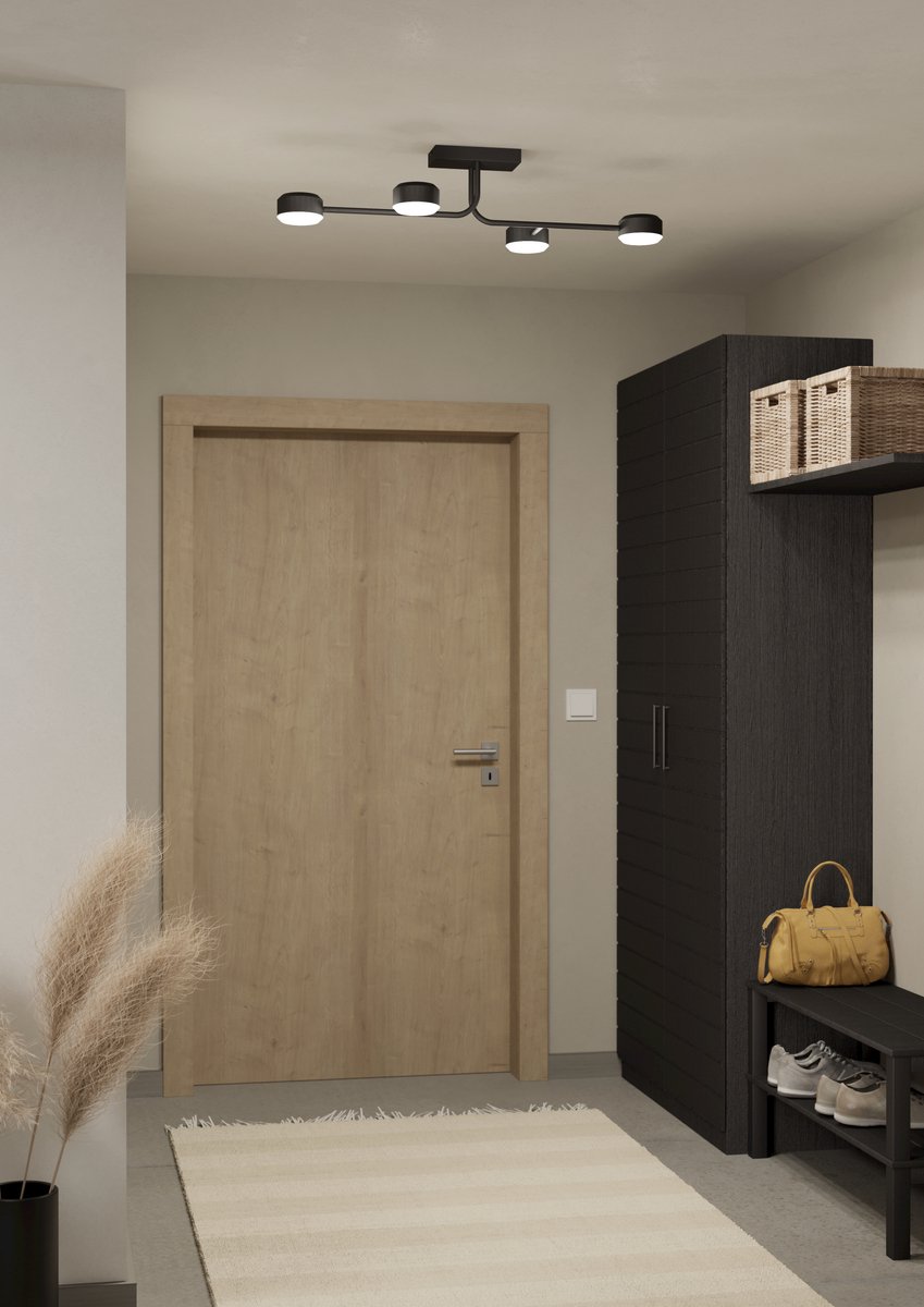 EGLO Clavellina Plafondlamp - LED - 89 cm|Wit - Dimbaar - Zwart