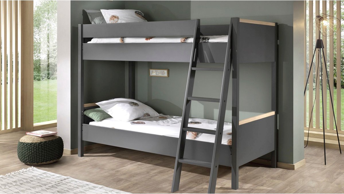 Vipack Londen Stapelbed Antraciet