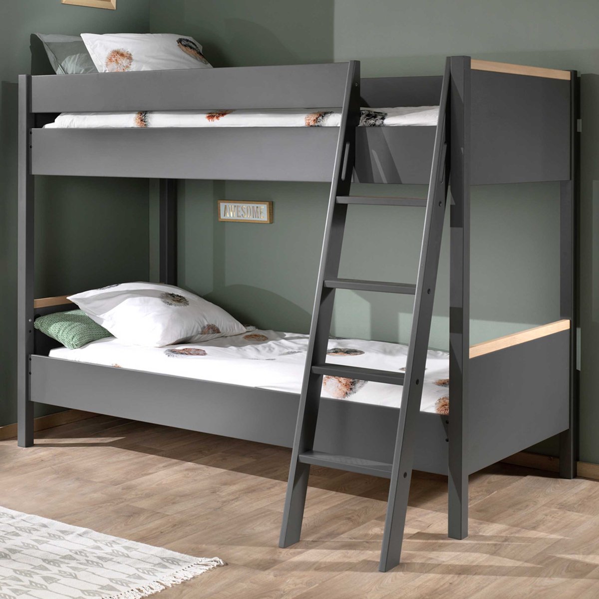 Vipack Londen Stapelbed Antraciet