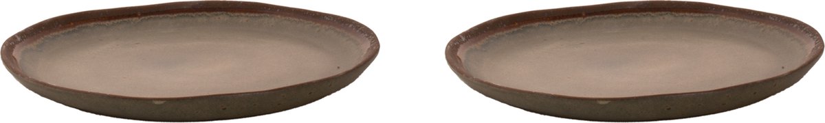 Palmer Bord David Mucky 28 cm Stoneware 2 stuk(s) - Bruin