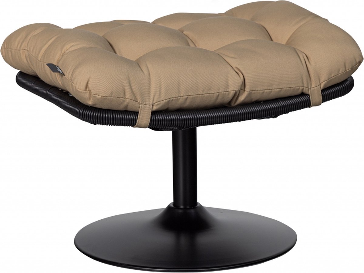 Woood Tuinhocker Vive - Rattan - Zand|Zwart - 37x63x46 - Beige