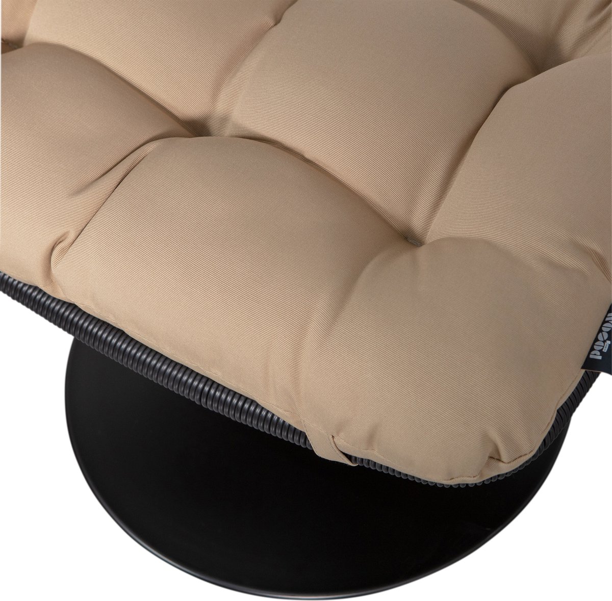 Woood Tuinhocker Vive - Rattan - Zand|Zwart - 37x63x46 - Beige