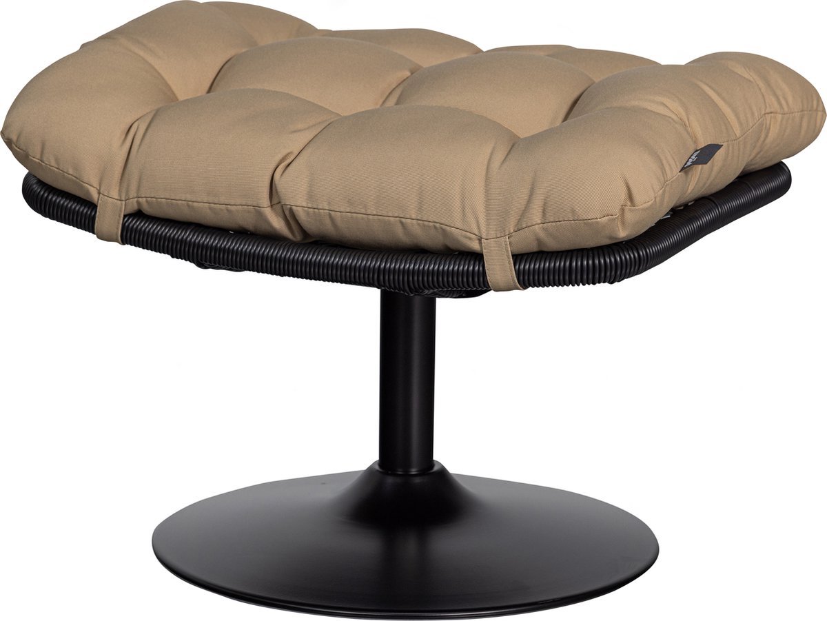 Woood Tuinhocker Vive - Rattan - Zand|Zwart - 37x63x46 - Beige