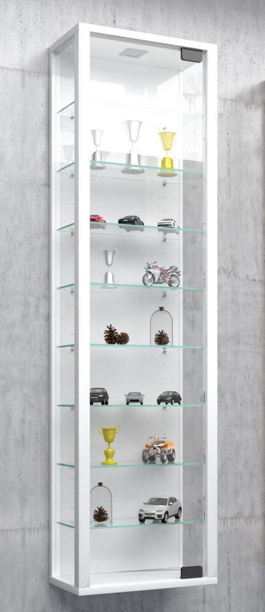 Hioshop Edana Maxi vitrinekast 1 glazen deur, glazen vitrinekast met