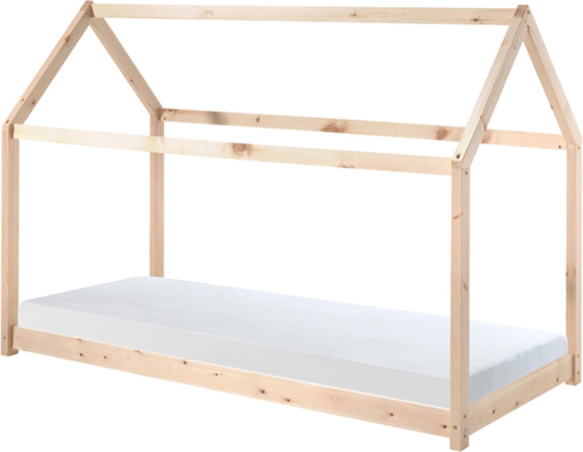 Vipack Cabane Bed 90 x 200 cm Naturel - Beige